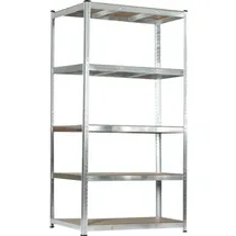 SCHULTE Regalwelt Schwerlastregal Schulte verzinkt 180x100x60 cm Stecksystem 5 Holzböden Tragkraft