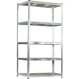 SCHULTE Regalwelt Schwerlastregal Schulte verzinkt 180x100x60 cm Stecksystem 5 Holzböden Tragkraft
