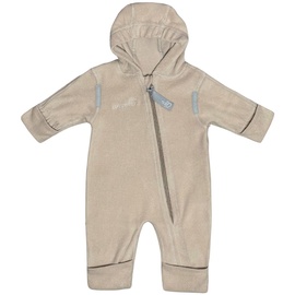Hoppediz Overall aus Bio-Baumwolle, extra lange Beine - perfekt für die Babytrage, Umschlagbündchen an Händen und Füßen - camel 80-86