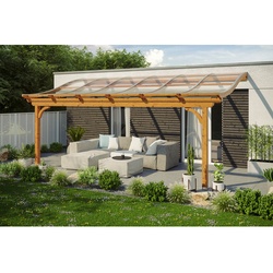 SKANHOLZ Terrassenüberdachung »Verona«, Breite: 648 cm, Dach: Polycarbonat (PC), eiche hell - braun