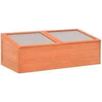 vidaXL Frühbeet Holz Braun Blankglas 0 mm 0,5 m2