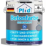 plid Acryl-Flüssigkunststoff Betonfarbe Bodenbeschichtung Bodenfarbe Sockelfarbe Flüssigkunstoff, Schnelltrocknend grau|silberfarben