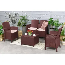 Dmora Lounge-Set 7-tlg. Braun