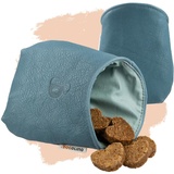 Pantolinos DOGOLINO® Leckerli-Beutel für Hunde aus Leder - Leckerlitasche - Futterbeutel für Hundetraining - Kleiderschutztasche - Snackbeutel zum Gassi gehen (Hellblau, Basic)