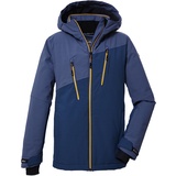 KILLTEC Jungen Skijacke/Funktionsjacke mit Kapuze und Schneefang, wasserdicht KSW 173 BYS SKI JCKT, blaugrau, 164,