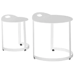 Zwo Beistelltisch-Set  Weiß