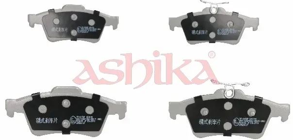 ASHIKA Bremsbelagsatz, Scheibenbremse 5100005 Hinterachse für Citroën Ford Opel Volvo SAAB GM PONTIAC JAGUAR MAZDA MITSUBISHI MERCEDES-BE