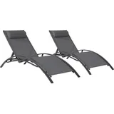 Happy Garden Galapagos 2er Set Liegen 195 x 65 x 22 cm Grau