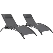 Happy Garden Galapagos 2er Set Liegen 195 x 65 x 22 cm Grau