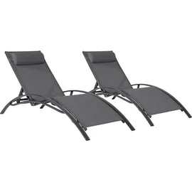 Happy Garden Galapagos 2er Set Liegen 195 x 65 x 22 cm Grau