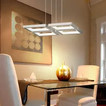 WOFI Led Hängeleuchte Pendelleuchte Led Deckenlampe dimmbar Höhenverstellbar, nickel matt, 1x Led 45 Watt 4300 lm warmweiß, H 150 cm, Wofi 6531.04.64.8000