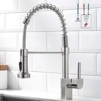 AIMADI Niederdruck Armatur Küche Niederdruckarmatur Wasserhahn küchenarmatur niederdruck mit brause Gebürsteter Nickel