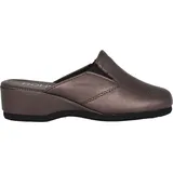 Rohde Damen Slipper Mandal mit Lederfutter, wärmender Slip-on-Clog mit Keilabsatz - Bronze - 38,5