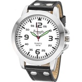 EICHMÜLLER Herrenuhr RE1010 weiss-schwarz Lederband 45 mm