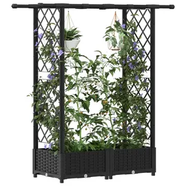 vidaXL Hochbeet mit Rankgitter und Dach 122,5 x 40 x 123 cm Schwarz