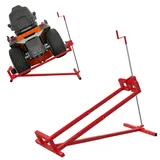 LARS360 Rasentraktor Hebevorrichtung, Rasenmäher Jack für Hebevorrichtung Hebebühne Aufsitzmäher, Max. Tragfähigkeit 400KG, 45° Neigung Verstellbar, Rot