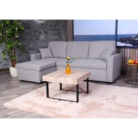 MCW Ecksofa mit Bettkasten MCW-L17, Couch Sofa L-Form, Liegefläche Nosagfederung 228cm ~ grau