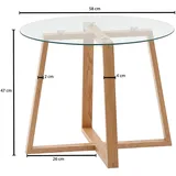 Wohnling Couchtisch Braun Eiche 58 x 58 x 47 cm