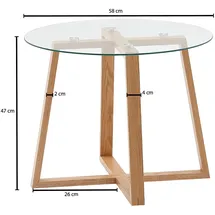 Wohnling Couchtisch Braun Eiche 58 x 58 x 47 cm