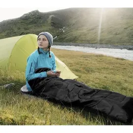 TRIZAND 21084 2-in-1-Schlafsack, 210 cm, schwarz - Schwarz/Grau