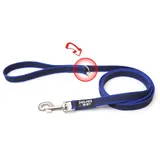 Julius-K9 C&G & Gray Leine, 20 mm x 1,8 m mit Schlaufe und D-Ring, Blau-Grau