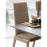 Polsterstuhl STRESSLESS "Laurel", braun (sand dinamica, eiche natur), B:57cm H:105cm T:60cm, Microfaser DINAMICA (88% Polyester, 12% Polyurethan), Stühle, High Back, Größe L, mit abgerundeten Beinen in Eiche natur