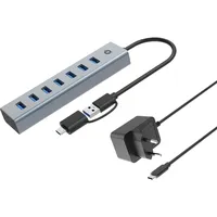 Conceptronic USB-Hub 7-Port 3.0 ->7x3.0 5Gbps ink PW.Adapter (USB-A,