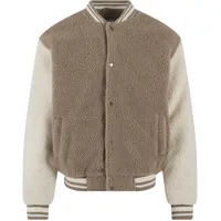 URBAN CLASSICS Teddy Collegejacke Dunkeltaupe 3XL