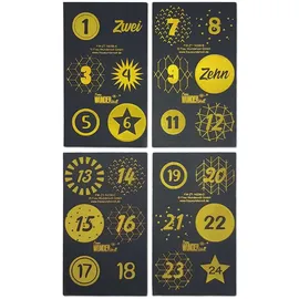 Frau WUNDERVoll® Frau WUNDERVoll DIY-Adventskalenderzahlen schwarz matt, gold 48-tlg
