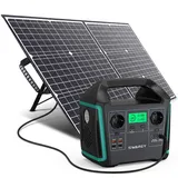 SWAREY S1000 Tragbare 1000W (Spitzenwert 1500W) Power Station Powerstation 725,76Wh/201600mAh Solarspeicher Solar Generator Solargenerator Stromerz... - Schwarz