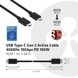 Club 3D USB 3.1 Gen1) USB-C Stecker, USB-C Stecker 0.80 m.