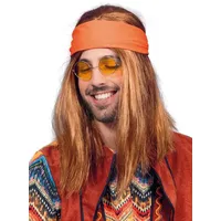 Metamorph Kostüm-Perücke Hippie Kostüm Perücke für Fasching Karnevalskostüm, Hippie-Haarpracht für die 70er Jahre-Sause braun