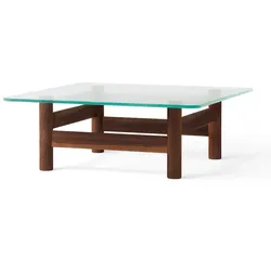 Audo - Brasilia Lounge Tisch, Glas / Walnuss