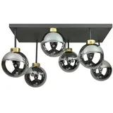 Anbauleuchte DEA 6xE14/60W/230V schwarz/golden/rauchig schwarz - Schwarz/Rauchig/Gold