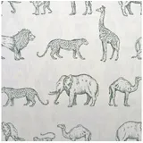 Stofferia Stoff Dekostoff Panama Prairie Animals Dunkelgrün, Breite 140 cm, Meterware grün