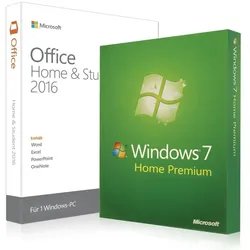 Windows 7 Home Premium + Office 2016 Home & Student + Lizenzschlüssel