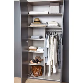 Rauch Drehtürenschrank Purisma 251 x 223 x 60 cm Grau/Schwarz