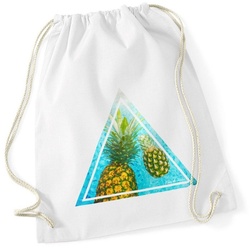 Autiga Turnbeutel Turnbeutel Foto Print Ananas Palmen Galaxy Sommer Tropical Dreieck Gymsac Autiga® weiß