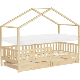 ML-Design Hausbett 90 x 200 cm Kiefer naturbelassen beige