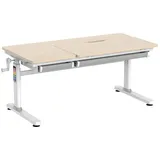 HOKO® Ergo-Study-Table COMPAKT Plus Schülerschreibtisch in Holzoptik, CELIN. Manuell höhenverstellbar Kinder-und Jungendschreibtisch mit Neigung Einstellbarer Tischelemente, Größe 120 x 60 cm