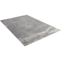 Teppich THEKO "Kapstadt Cloud" Gr. 2, silber (silberfarben), B:80cm H:5mm L:150cm, Polyacryl, Teppiche, Flachgewebe, ideal im Wohnzimmer & Schlafzimmer