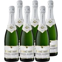 Schloss Biebrich Sekt Trocken (6 x 0,75 l) Trockener Sekt mit angenehmer Frische und ausgewogenem Fruchtspiel, Aromen von feiner Frucht und Birne, feinperlige, langanhaltende Perlage