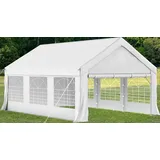 Homall Partyzelt 4x6,Metall Gestell Gartenzelt,Pavillon Wasserdicht 560g/m2 PE-Plane,Zelt Stabil-18 Bodenhaken 4 Windfesten Seilen,UV-Schutz 50+Große Luxus Hochzeitszelt Gartenpavillon24m2,Weiß