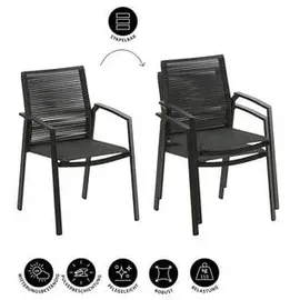 Dehner Stapelstuhl Monaco Gartenstuhl 87 x 57 x 61 cm grau
