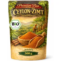 BIO Ceylon Zimt gemahlen - 500g - Premium Cinnamomum verum – mild & aromatisch für Porridge, Kaffee & Backen