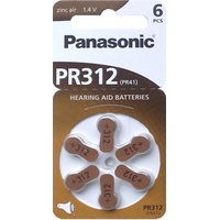 Panasonic Typ 312 - 6 Stück Hörgerätebatterien