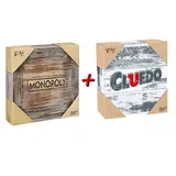 Hasbro Monopoly Holz Sonderedition + Cluedo Rustikal Bundle Brettspiel Gesellschaftsspiel