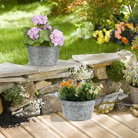 Relaxdays Zinkwanne 29 x 15,5 x 17,5 cm Silber