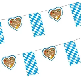 Papstar Flaggenkette Papier 4 m 10 St. Blau