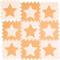 Relaxdays Puzzlematte Sterne, 9 Stück, 18 Teile, EVA Schaumstoff,